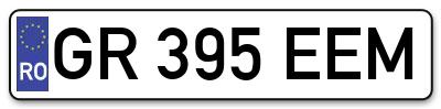Placuta inmatriculare numar auto  GR-395-EEM, GR 395 EEM, GR395EEM
