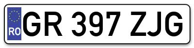 Placuta inmatriculare numar auto  GR-397-ZJG, GR 397 ZJG, GR397ZJG