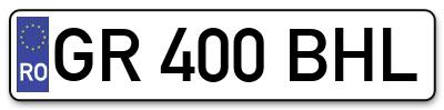 Placuta inmatriculare numar auto  GR-400-BHL, GR 400 BHL, GR400BHL
