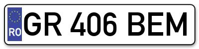 Placuta inmatriculare numar auto  GR-406-BEM, GR 406 BEM, GR406BEM