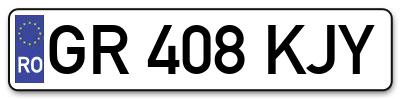 Placuta inmatriculare numar auto  GR-408-KJY, GR 408 KJY, GR408KJY