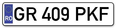 Placuta inmatriculare numar auto  GR-409-PKF, GR 409 PKF, GR409PKF