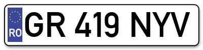 Placuta inmatriculare numar auto  GR-419-NYV, GR 419 NYV, GR419NYV