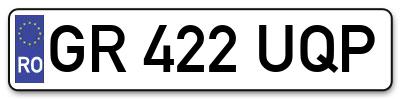 Placuta inmatriculare numar auto  GR-422-UQP, GR 422 UQP, GR422UQP