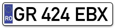 Placuta inmatriculare numar auto  GR-424-EBX, GR 424 EBX, GR424EBX