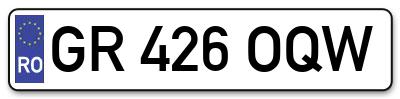 Placuta inmatriculare numar auto  GR-426-OQW, GR 426 OQW, GR426OQW
