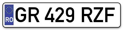 Placuta inmatriculare numar auto  GR-429-RZF, GR 429 RZF, GR429RZF