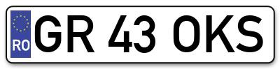 Placuta inmatriculare numar auto  GR-43-OKS, GR 43 OKS, GR43OKS