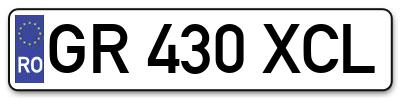 Placuta inmatriculare numar auto  GR-430-XCL, GR 430 XCL, GR430XCL