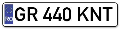 Placuta inmatriculare numar auto  GR-440-KNT, GR 440 KNT, GR440KNT