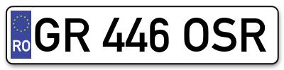 Placuta inmatriculare numar auto  GR-446-OSR, GR 446 OSR, GR446OSR