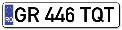 Placuta inmatriculare numar auto  GR-446-TQT, GR 446 TQT, GR446TQT
