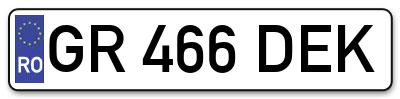 Placuta inmatriculare numar auto  GR-466-DEK, GR 466 DEK, GR466DEK