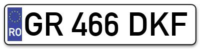 Placuta inmatriculare numar auto  GR-466-DKF, GR 466 DKF, GR466DKF