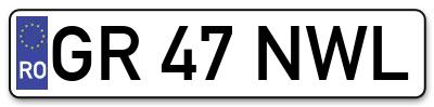 Placuta inmatriculare numar auto  GR-47-NWL, GR 47 NWL, GR47NWL