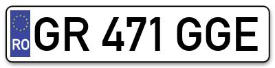Placuta inmatriculare numar auto  GR-471-GGE, GR 471 GGE, GR471GGE