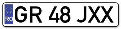 Placuta inmatriculare numar auto  GR-48-JXX, GR 48 JXX, GR48JXX