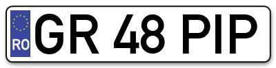 Placuta inmatriculare numar auto  GR-48-PIP, GR 48 PIP, GR48PIP
