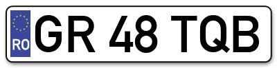 Placuta inmatriculare numar auto  GR-48-TQB, GR 48 TQB, GR48TQB