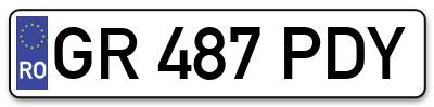 Placuta inmatriculare numar auto  GR-487-PDY, GR 487 PDY, GR487PDY