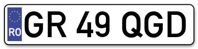 Placuta inmatriculare numar auto  GR-49-QGD, GR 49 QGD, GR49QGD