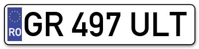 Placuta inmatriculare numar auto  GR-497-ULT, GR 497 ULT, GR497ULT