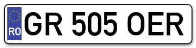 Placuta inmatriculare numar auto  GR-505-OER, GR 505 OER, GR505OER