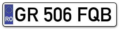 Placuta inmatriculare numar auto  GR-506-FQB, GR 506 FQB, GR506FQB