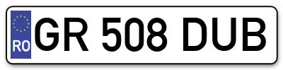 Placuta inmatriculare numar auto  GR-508-DUB, GR 508 DUB, GR508DUB