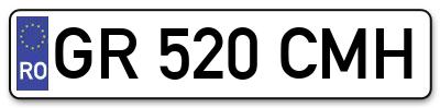 Placuta inmatriculare numar auto  GR-520-CMH, GR 520 CMH, GR520CMH
