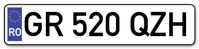 Placuta inmatriculare numar auto  GR-520-QZH, GR 520 QZH, GR520QZH