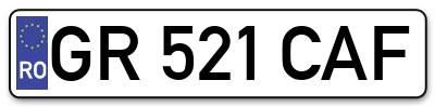 Placuta inmatriculare numar auto  GR-521-CAF, GR 521 CAF, GR521CAF