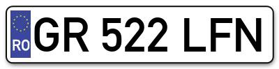 Placuta inmatriculare numar auto  GR-522-LFN, GR 522 LFN, GR522LFN