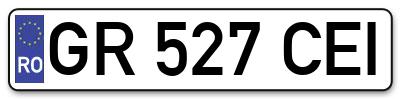 Placuta inmatriculare numar auto  GR-527-CEI, GR 527 CEI, GR527CEI