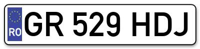 Placuta inmatriculare numar auto  GR-529-HDJ, GR 529 HDJ, GR529HDJ