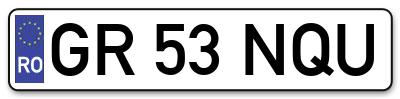 Placuta inmatriculare numar auto  GR-53-NQU, GR 53 NQU, GR53NQU