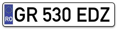 Placuta inmatriculare numar auto  GR-530-EDZ, GR 530 EDZ, GR530EDZ