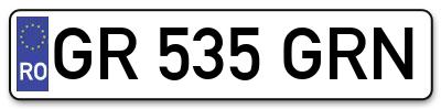 Placuta inmatriculare numar auto  GR-535-GRN, GR 535 GRN, GR535GRN