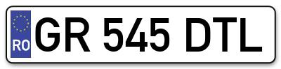 Placuta inmatriculare numar auto  GR-545-DTL, GR 545 DTL, GR545DTL