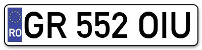 Placuta inmatriculare numar auto  GR-552-OIU, GR 552 OIU, GR552OIU