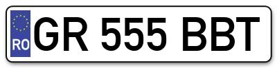 Placuta inmatriculare numar auto  GR-555-BBT, GR 555 BBT, GR555BBT