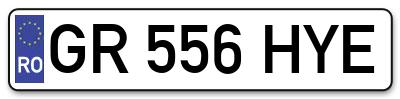 Placuta inmatriculare numar auto  GR-556-HYE, GR 556 HYE, GR556HYE