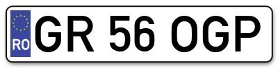 Placuta inmatriculare numar auto  GR-56-OGP, GR 56 OGP, GR56OGP