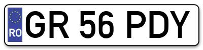 Placuta inmatriculare numar auto  GR-56-PDY, GR 56 PDY, GR56PDY