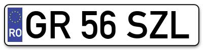 Placuta inmatriculare numar auto  GR-56-SZL, GR 56 SZL, GR56SZL