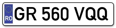Placuta inmatriculare numar auto  GR-560-VQQ, GR 560 VQQ, GR560VQQ