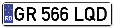 Placuta inmatriculare numar auto  GR-566-LQD, GR 566 LQD, GR566LQD
