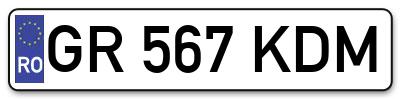 Placuta inmatriculare numar auto  GR-567-KDM, GR 567 KDM, GR567KDM