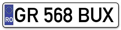 Placuta inmatriculare numar auto  GR-568-BUX, GR 568 BUX, GR568BUX
