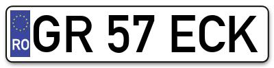 Placuta inmatriculare numar auto  GR-57-ECK, GR 57 ECK, GR57ECK